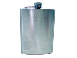 Brushed Stainless Steel Scotch Whiskey Liquor Hinged Screw Top Hip Flask... - £6.99 GBP