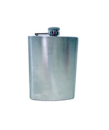 Brushed Stainless Steel Scotch Whiskey Liquor Hinged Screw Top Hip Flask 8 oz. - $8.95