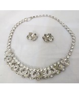 Vtg Sparkly Eisenberg Rhinestone DIAMOND Style Crystals Necklace &amp; Earri... - $150.00