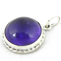 925 Sterling Silver Amethyst Handmade Necklace 18&quot; Chain Festive Gift PS-1526 - £27.16 GBP