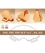 Megaphone template, bullhorn, bull horn, speaking tube, SVG, DXF, PDF, C... - $1.49