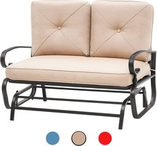 Bruce Porch Loveseat Seating Steel Frame Outdoor Glider Rocking Chair Patio - £143.98 GBP