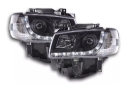 FK Pair LED DRL Halo Lightbar Headlights VW Transporter T4 LONG 96-03 Bl... - £320.81 GBP