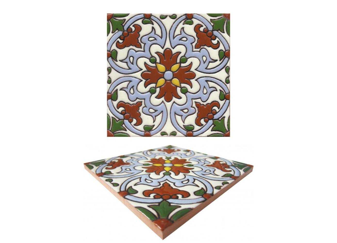 Ceramic High Relief Malibu Tiles Handcrafted - CS6 -  (you select the size) - $189.00