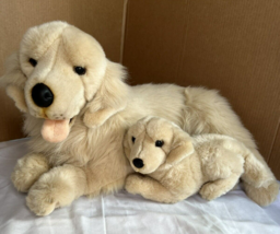 Prima E&amp;J Classic Collection Golden Retriever Plush 25” Dog RARE Mom Baby puppy - £62.60 GBP