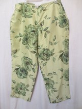 Due Per Due 100% Silk Floral print casual pants capris Size 16 - $40.00