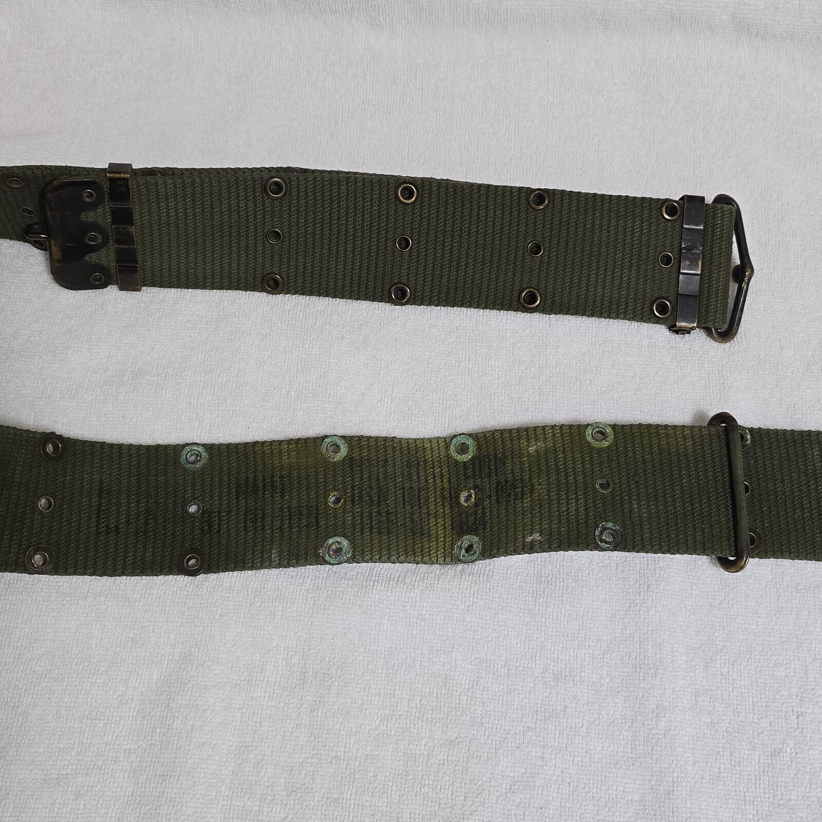 Original US Vietnam Issue M-1956 Vertical Weave LBE OD Web Belt LARGE Size 56" Item image 6
