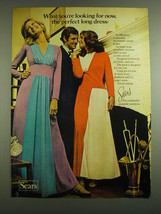 1971 Sears Dress Ad - What you're looking for now, the perfect long dress - $18.49