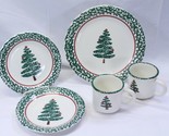 Furio Christmas Tree Plates and Mugs Lot of 5 - $29.39