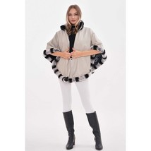 Vinci The Glacier Light Beige Reversible Leather Women Jacket image 11