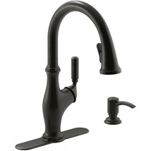 Kohler Worth Single-Handle Pull-Down Sprayer Kitchen Faucet in Oil Rubbed Bronze - £157.69 GBP