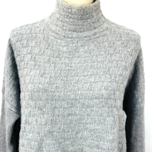 Vince Camuto Mock Neck Cable Knit OverSize Small Gray Pullover Sweater - £28.03 GBP