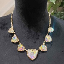 Womens Fashions Multicolor Heart Shaped Collar Necklace with Lobster Clasp - £21.51 GBP