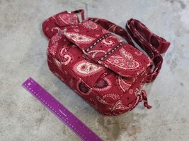 Vera Bradley Quilted Red Paisley Phone Case Purse Shoulder Hand Bag - £29.14 GBP