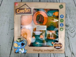 Camping Pretend Play Set Toy for Kids Stove Lantern Plate Utility Tool Tent - £22.58 GBP