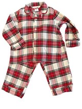 POTTERY BARN KIDS Pajamas MORGAN Plaid Flannel 2 Piece Red White 3T NWT - $18.23