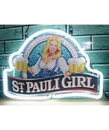 St Pauli Girl Neon Sign 14&quot;x10&quot; Beer Bar Light Artwork Man Cave Gift - £66.92 GBP