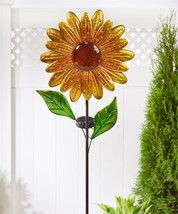 Sunflower Solar Stake Garden LED 42" High Flower Yellow Bright Sunny Lights Up image 2