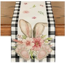 Buffalo Plaid Bunny Ear Table Runner 13x72 - Ideal for Home and Gatherings - $24.70