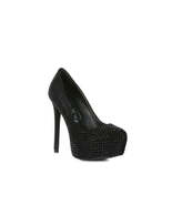 CLARISSE Diamante Faux Suede high Heeled Pumps - $167.14 CAD