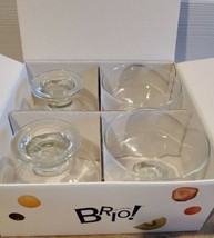 Set of 4 CLEAR GLASS Brio COLONY DESSERT CUSTARD ICE CREAM CUPS 3 3/4” -... - £15.21 GBP