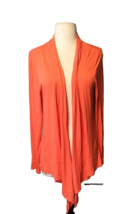 Dana Buchman Polyester Cardigan Large Coral Open Neck Long Sleeve Casual. - $14.92