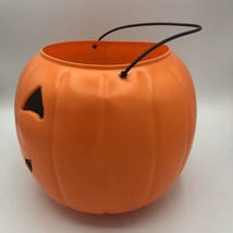 Halloween Pumpkin Jack O Lantern Bucket Vintage General Foam Plastic Norfolk VA  - £15.15 GBP