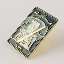 Death Tarot Card Skeleton Grim Reaper Enamel Pin Fashion Accessory Jewelry image 2