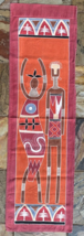 Tapestry Fabric Table Runner- Native Tribal Man Woman Dragonfly- 52 x 15.5&quot; - £26.16 GBP