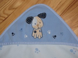 Carters Blue Puppy Dog Paw Print Fleece Baby Blanket Microfleece Fleece - £31.10 GBP