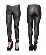 Lip Service Sequin Mesh Panel Womens Faux Leather Legging Skinny Pants B... - $33.29