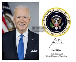 President Joe Biden Presidential Seal &amp; Autograph 8X10 Photograph 46TH President - £6.68 GBP