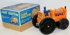 Vintage Battery Op FARM TRACTOR Toy with Light-up Pistons, Horikawa (SH), Japan - £315.74 GBP