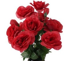 DIY Silk Flower Red Open Rose Bouquet refill (DIY) - £16.87 GBP