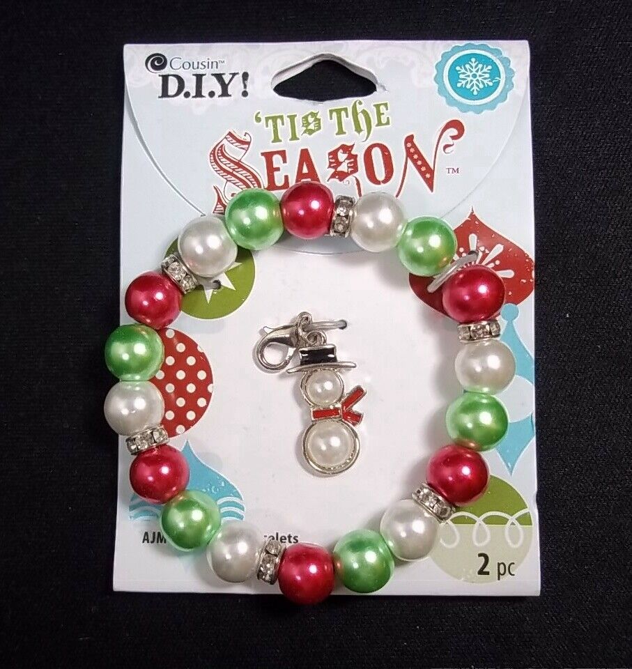 Primary image for Cousin DIY Christmas bracelet with snowman clip on charm NEW