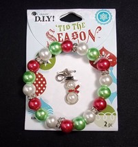 Cousin DIY Christmas bracelet with snowman clip on charm NEW - £5.86 GBP