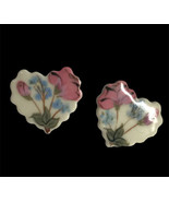 Hand Painted Ceramic Heart Earrings  - €10,47 EUR