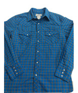 Men Wrangler Shirt Wrancher Flannel Pearl Snaps Western Med Black Blue P... - $335.03 MXN