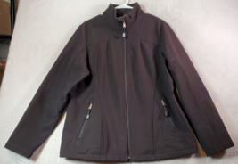 CB Sports Weather Jacket Womens Size XL Black Pockets Long Sleeve Logo F... - £17.29 GBP