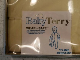 60s Baby Sleep N Play One Piece Terry Cloth 6 9 M Yellow 16-21 lb Gift Boxed USA - £14.52 GBP