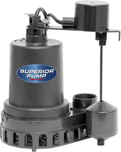 Superior Pump 92372 1/3 HP Thermoplastic Submersible Sump Pump with Vert... - £152.54 GBP