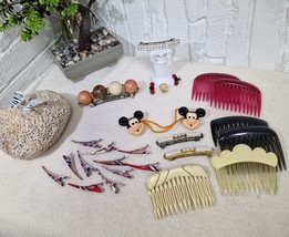 Vintage Hair Accessories Lot – 20+ Barrettes, Clips, Combs – Mickey, Ret... - $25.79 CAD