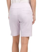 NWT SWING CONTROL Lavender White Striped Pullon Stretch Golf Shorts 4 6 8 10 14 image 2