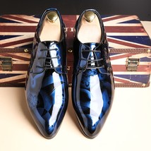 Fashion Patent Leather Men Dress Shoes Men Pointed Toe Formal Shoes Men Wedding  - £58.70 GBP