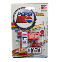 VINTAGE 1997 PEPSI GOLDEN WHEEL DIECAST RACING CARS + SIGNS NEW SEALED O... - $11.40