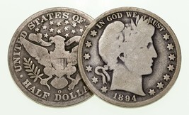 Menge Von 2 Friseur Halb Dollars (1895-O Und 1894) IN Guter Zustand ,Natur Farbe - £67.46 GBP