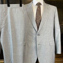 VTG Goldstein-Migel 42R 36 x 28 2Pc USA MADE Gray Light Hopsack Wool Custom Suit - £89.43 GBP