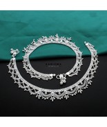 Real Sterling Silver Indian women cultural design Anklet Ankle Bracelet ... - $195.86