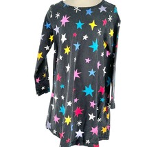 Girls Dress Fits Like Size 5 Black Colored Stars Flair Long Sleeve Pockets - £8.67 GBP