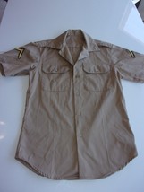 USGI ARMY KHAKI/TAN VIETNAM ERA UNIFORM SHORT SLEEVE SHIRT W/E-2 RANK SI... - $405.24 MXN